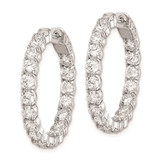 Sterling Shimmer Sterling Silver Rhodium-plated 36 Stone 3.5mm CZ In and Out Round Hinged Hoop Earrings - QE-781E79E3-8420