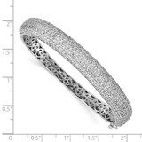 Sterling Shimmer Sterling Silver Rhodium-plated 360 Stone CZ Pav‚ Hinged Bangle