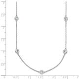 Sterling Shimmer Sterling Silver Rhodium-plated 3mm CZ 13 Stone 13 Station 20 inch Necklace