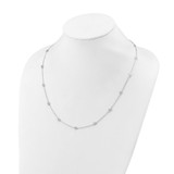 Sterling Shimmer Sterling Silver Rhodium-plated 3mm CZ 15 Stone 15 Station 22 inch Necklace