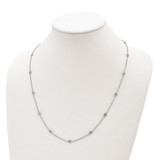 Sterling Shimmer Sterling Silver Rhodium-plated 3mm CZ 15 Stone 15 Station 24 inch Necklace
