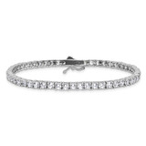 Sterling Shimmer Sterling Silver Rhodium-plated 3mm CZ 55 Stone 7 inch Bracelet