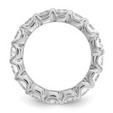 Sterling Shimmer Sterling Silver Rhodium-plated 4.25mm CZ 16 Stone Eternity Band - QS-2B3C5F48-4685