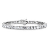 Sterling Shimmer Sterling Silver Rhodium-plated 4.5mm CZ 43 Stone 8 inch Bracelet