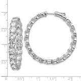 Sterling Shimmer Sterling Silver Rhodium-plated 5.2mm CZ 36 Stone In and Out Hinged Hoop Earrings