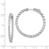 Sterling Shimmer Sterling Silver Rhodium-plated 52 Stone 2.3mm CZ In and Out Round Hinged Hoop Earrings - QE-98208C8D-9748