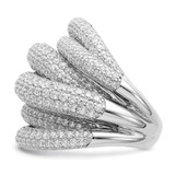 Sterling Shimmer Sterling Silver Rhodium-plated 536 Stone Pav‚ CZ Ring - QR-2150F83D-8641