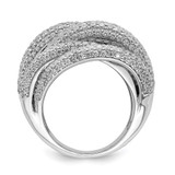Sterling Shimmer Sterling Silver Rhodium-plated 536 Stone Pav‚ CZ Ring - QR-457AAFC0-2900