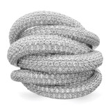 Sterling Shimmer Sterling Silver Rhodium-plated 536 Stone Pav‚ CZ Ring - QR-457AAFC0-2900