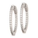 Sterling Shimmer Sterling Silver Rhodium-plated 56 Stone 1.7mm CZ In and Out Round Hinged Hoop Earrings