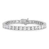 Sterling Shimmer Sterling Silver Rhodium-plated 5mm CZ 34 Stone 7 inch Bracelet