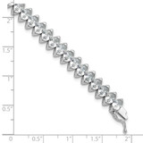 Sterling Shimmer Sterling Silver Rhodium-plated 5mm x 4mm CZ 41 Stone 7 inch Bracelet