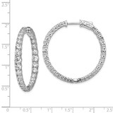 Sterling Shimmer Sterling Silver Rhodium-plated 64 Stone 1.7-4mm Graduated CZ In and Out Round Hinged Hoop Earrings