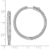 Sterling Shimmer Sterling Silver Rhodium-plated 78 Stone 2mm CZ In and Out Round Hinged Hoop Earrings