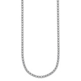 Sterling Shimmer Sterling Silver Rhodium-plated Bezel Set 2.3mm CZ 135 Stone 20 inch Necklace