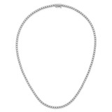 Sterling Shimmer Sterling Silver Rhodium-plated Bezel Set 2.3mm CZ 135 Stone 20 inch Necklace