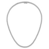 Sterling Shimmer Sterling Silver Rhodium-plated Bezel Set 2.5mm CZ 106 Stone 17 inch Necklace