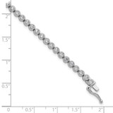Sterling Shimmer Sterling Silver Rhodium-plated Bezel Set 2.5mm CZ 55 Stone 8 inch Bracelet