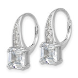 Sterling Shimmer Sterling Silver Rhodium-plated CZ 12 Stone Leverback Earrings