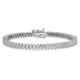 Sterling Shimmer Sterling Silver Rhodium-plated CZ 138 Stone 7 inch Bracelet