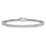 Sterling Shimmer Sterling Silver Rhodium-plated CZ 174 Stone 7 inch Bracelet