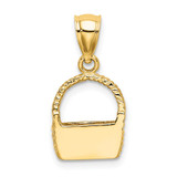 14K 2-D Flat Back Basket Charm