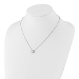 Sterling Shimmer Sterling Silver Rhodium-plated CZ 19 Stone 16 inch with 2 inch extender Round Necklace