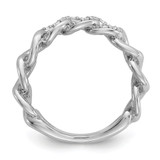 Sterling Shimmer Sterling Silver Rhodium-plated CZ 30 Stone Size 8 Link Circles Ring