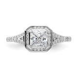 Sterling Shimmer Sterling Silver Rhodium-plated CZ 41 Stone Open Back Ring - QS-1ADE2213-7622