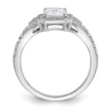 Sterling Shimmer Sterling Silver Rhodium-plated CZ 41 Stone Open Back Ring - QS-F75C3DDA-3820