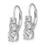 Sterling Shimmer Sterling Silver Rhodium-plated CZ 6 Stone Leverback Earrings