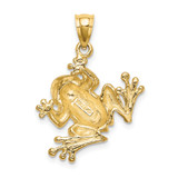 14K 2-D Frog Sitting Charm