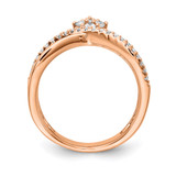 Sterling Shimmer Sterling Silver Rose-tone Flash Rose Gold-plated 27 Stone CZ Ring - QR-FAF23105-7306