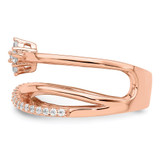 Sterling Shimmer Sterling Silver Rose-tone Flash Rose Gold-plated 27 Stone CZ Ring - QR-FAF23105-7306