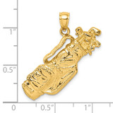 14K 2-D Golf Bag and Clubs Charm - K8-785060FE-3525