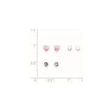 Sterling Silver  3 piece Stellux CrystalPost EarringSet