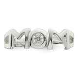 Sterling Silver & CZ Polished Mom Ring - QR-EE77A6A1-7985