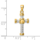 Sterling Silver & Gold Tone Twisted Cross Pendant