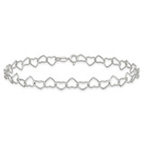 Sterling Silver 0.6mm Fancy Heart Link Anklet