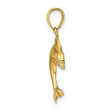 14K 2-D Polished Dolphin Jumping Charm - K7-311B56A3-1449