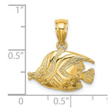 14K 2-D Polished Engraved Fish Charm - K7-439FB64F-3013