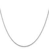 Sterling Silver 1.2mm Diamond-cut Rope Chain w/4in ext.