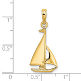 14K 2-D Polished Sailboat Charm - K7-5FDA75E7-5958