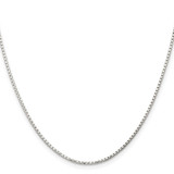 Sterling Silver 1.3mm Diamond-cut Round Box Chain w/4in ext.