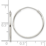 Sterling Silver 1.3mm Hoop Earrings - QE-5B41BF38-3926