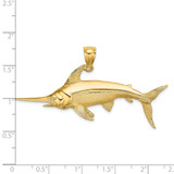 14K 2-D Polished/Satin Swordfish Charm - K8-A71227C2-9387