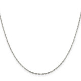 Sterling Silver 1.4mm Flat Oval Cable Chain w/2in ext.