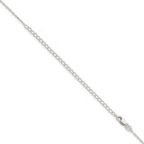 Sterling Silver 1.4mm Flat Oval Cable Chain w/4in ext.