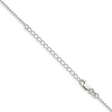 Sterling Silver 1.5mm Beaded Chain w/2in ext.