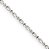 Sterling Silver 1.5mm Fancy Beaded Chain w/2in ext.